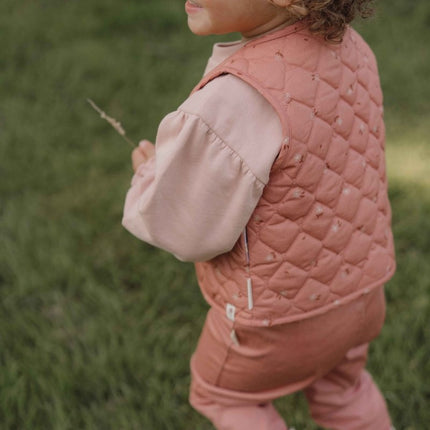Little Dutch Giletje Winter Omkeerbaar Sand/Warm Rose Blooming Flower Girls - Little Dutch - Babywinkel - 8720986875394