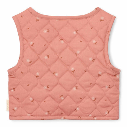 Little Dutch Giletje Winter Omkeerbaar Sand/Warm Rose Blooming Flower Girls - Little Dutch - Babywinkel - 8720986875394
