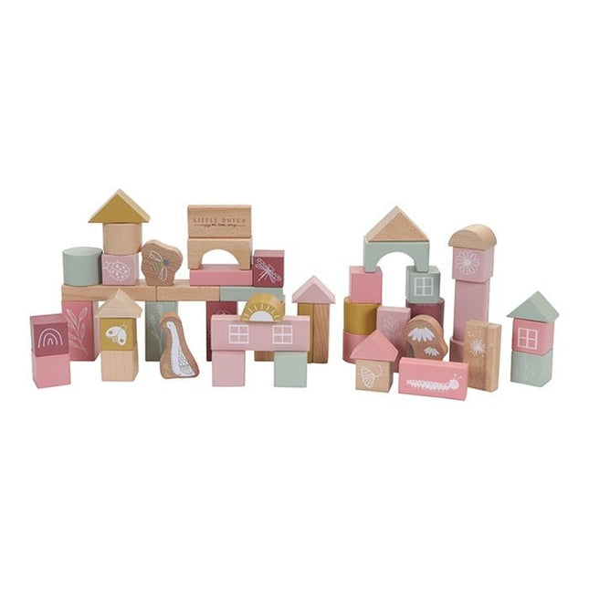 Little Dutch Houten Speelgoed Bouwblokken Pink - Babywinkel - 8713291770188