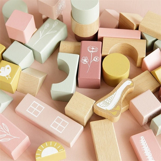 Little Dutch Houten Speelgoed Bouwblokken Pink - Babywinkel - 8713291770188
