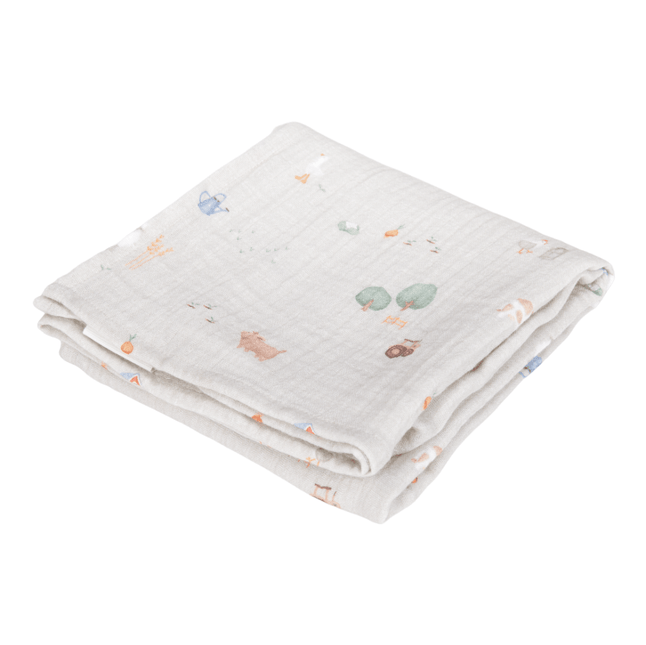 Little Dutch Hydrofiele Doek 70x70 Little Farm Olive - Little Dutch - Babywinkel - 8720847024053