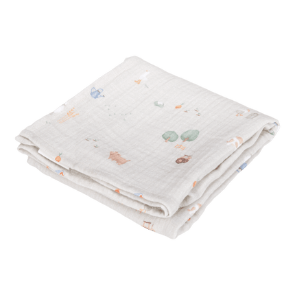 Little Dutch Hydrofiele Doek 70x70 Little Farm Olive - Little Dutch - Babywinkel - 8720847024053