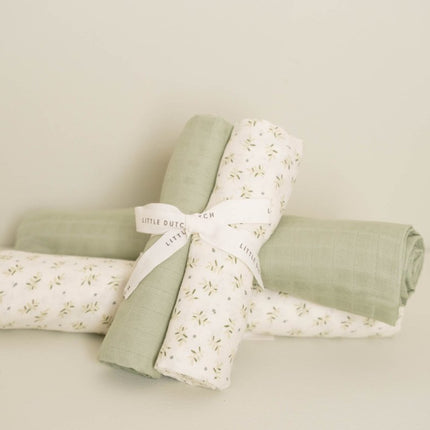 Little Dutch Hydrofiele Doek Blueberry Leaves & Sage 70X70Cm - Little Dutch - Babywinkel - 8720986879965