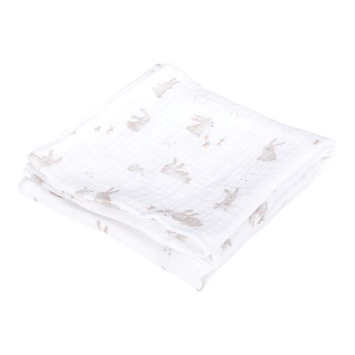 Little Dutch Inbakerdoek Set Hydrofiel 70x70 Baby Bunny Beige - Little Dutch - Babywinkel - 8720847024312