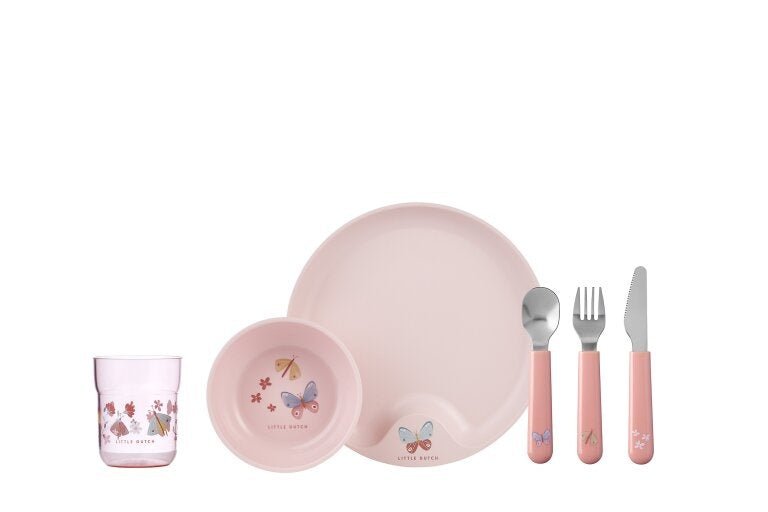 Little Dutch Kinderservies Set Mio 6 delig Flowers & Butterflies - Little Dutch - Babywinkel - 8720294015062