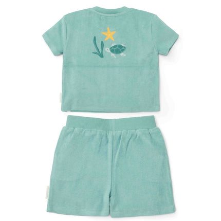 Little Dutch Kleding Set Seashells And Stripes Surf Blue - Babywinkel - 8721122575369