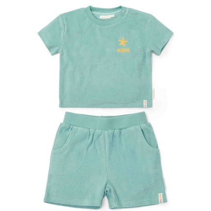 Little Dutch Kleding Set Seashells And Stripes Surf Blue - Babywinkel - 8721122575369