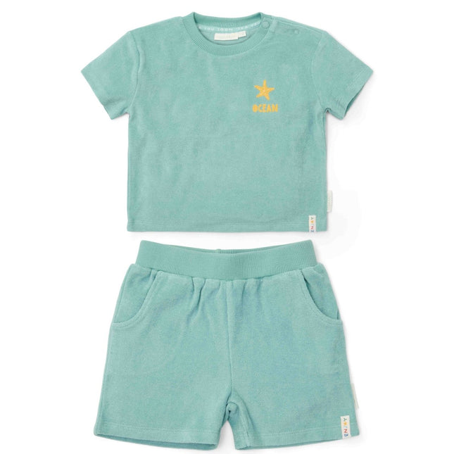 Little Dutch Kleding Set Seashells And Stripes Surf Blue - Babywinkel - 8721122575369