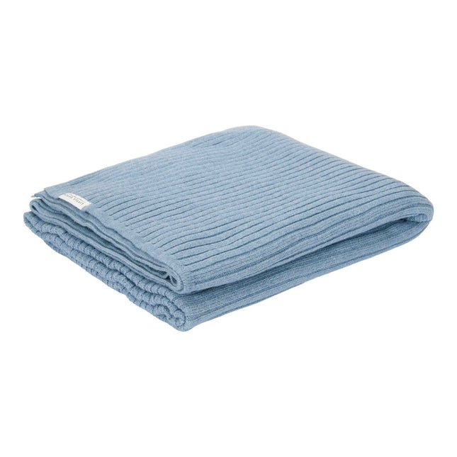 Little Dutch Ledikantdeken Pure Denim Blue Gebreid - Little Dutch - Babywinkel - 8721122570210