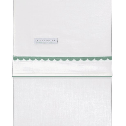 Little Dutch Ledikantlaken Geborduurd Rounded Mint - Little Dutch - Babywinkel - 8720168531940