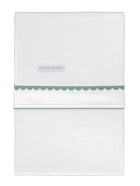 Little Dutch Ledikantlaken Geborduurd Rounded Mint - Little Dutch - Babywinkel - 8720168531940