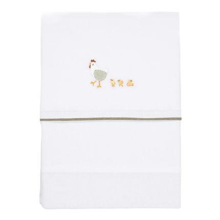 Little Dutch Ledikantlaken Little Farm Geborduurd - Little Dutch - Babywinkel - 8720847023599