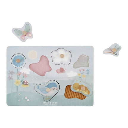 Little Dutch Puzzel Om Te Voelen Flowers & Butterflies - Little Dutch - Babywinkel - 8713291447653