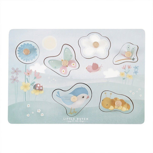 Little Dutch Puzzel Om Te Voelen Flowers & Butterflies - Little Dutch - Babywinkel - 8713291447653