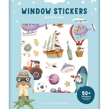 Little Dutch Raamstickers Jim En Friends - Little Dutch - Babywinkel - 8714274125575