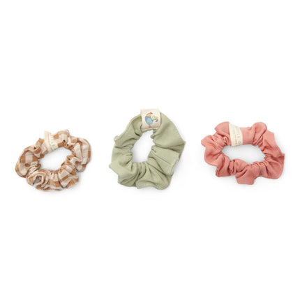 Little Dutch Scrunchie Warm Rose/Brown Check/Green 3St - Little Dutch - Babywinkel - 8720986876230