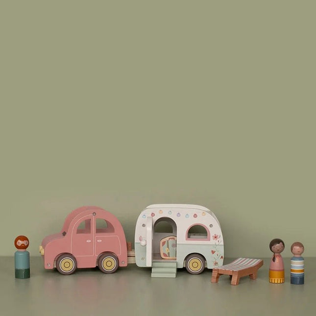 Little Dutch Speelgoed Auto Hout met Caravan - Little Dutch - Babywinkel - 8713291880221
