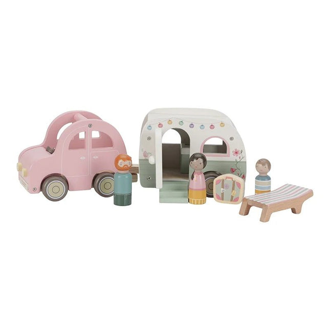 Little Dutch Speelgoed Auto Hout met Caravan - Little Dutch - Babywinkel - 8713291880221