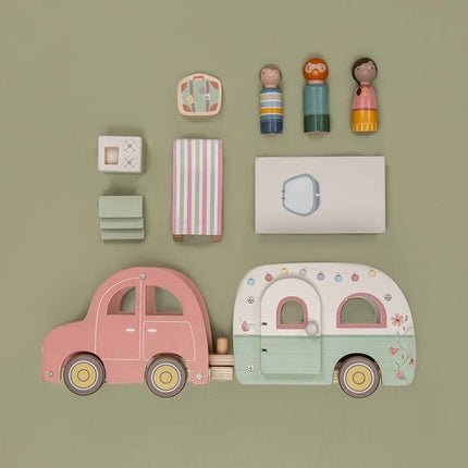 Little Dutch Speelgoed Auto Hout met Caravan - Little Dutch - Babywinkel - 8713291880221