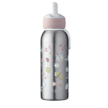 Little Dutch Thermosfles Flip - Up Campus 350ml Flowers & Butterflies - Little Dutch - Babywinkel - 8720294016502