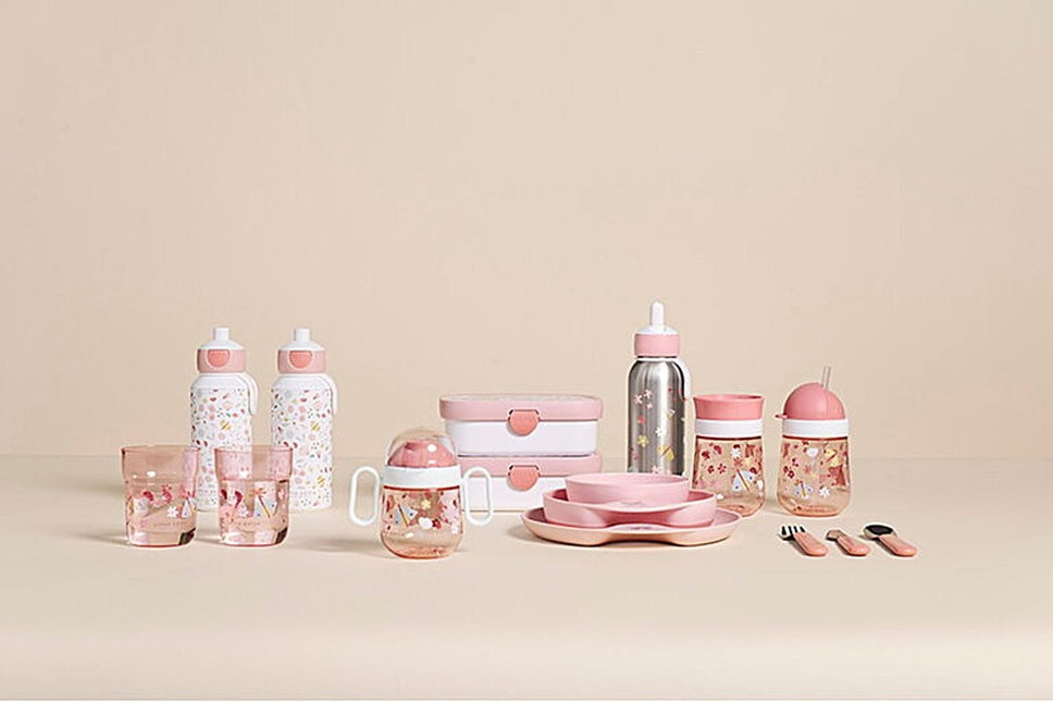 Little Dutch Thermosfles Flip - Up Campus 350ml Flowers & Butterflies - Little Dutch - Babywinkel - 8720294016502