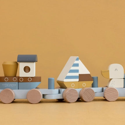 Little Dutch Trekfiguur Blokkentrein Sailors Bay - Little Dutch - Babywinkel - 8713291770683