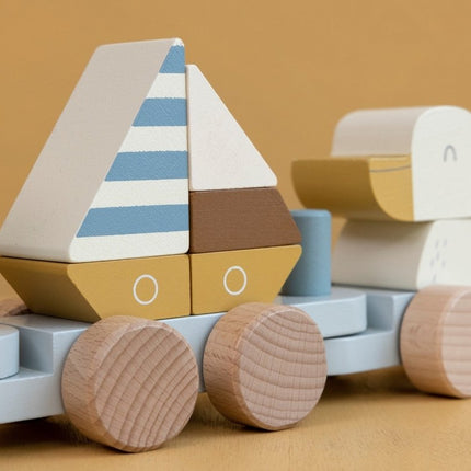 Little Dutch Trekfiguur Blokkentrein Sailors Bay - Little Dutch - Babywinkel - 8713291770683