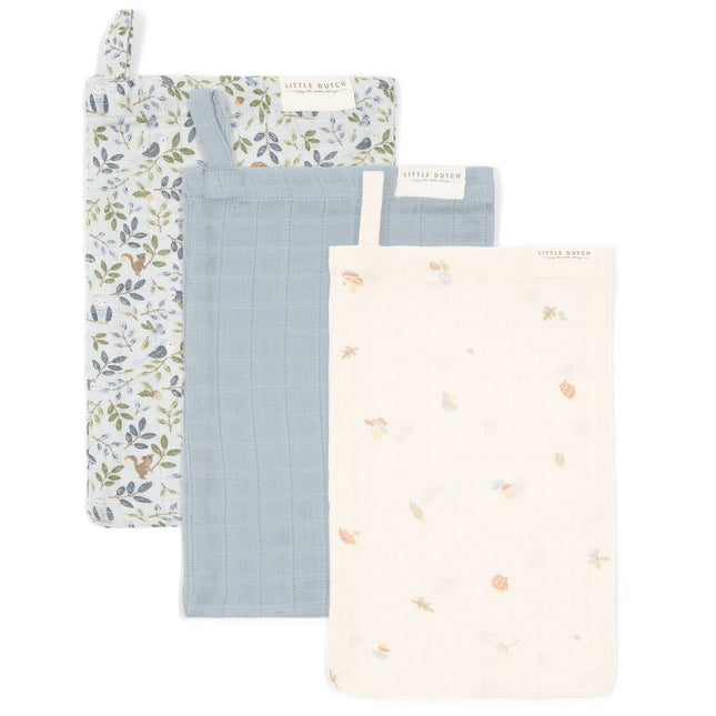 Little Dutch Washandje Hydrofiel Forest Friends 3St - Little Dutch - Babywinkel - 8720986879682