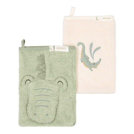 Little Dutch Washandje Krokodil 2St koop je bij Babywinkel
