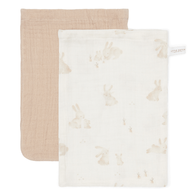 Little Dutch Washandje Set Hydrofiel Baby Bunny Beige - Little Dutch - Babywinkel - 8720847024299