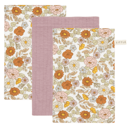 Little Dutch Washandje Set Vintage Little Flowers Pure Mauve 2st - Little Dutch - Babywinkel - 8718734810278