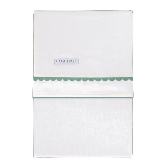 Little Dutch Wieglaken Rounded Geborduurd Mint koop je bij Babywinkel