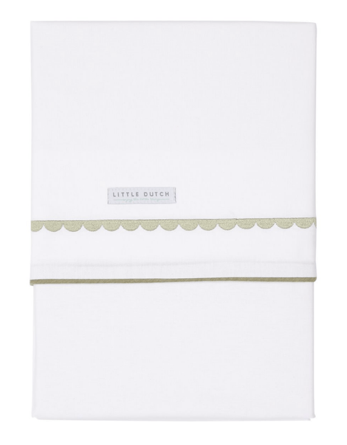 Little Dutch Wieglaken Rounded Geborduurd Olive - Little Dutch - Babywinkel - 8719638749466