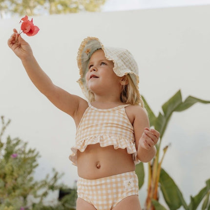 Little Dutch Zonnehoedje Baby Reversible Sea Green/Sunshine Checks - Little Dutch - Babywinkel - 8720986871853