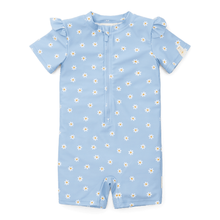 Little Dutch Zwempak Kind Korte Mouwen Ruches Daisies Blue - Little Dutch - Babywinkel - 8720986871914