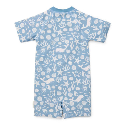 Little Dutch Zwempak Kind Korte Mouwen Sea Life Ocean Blue - Babywinkel - 8721122572788