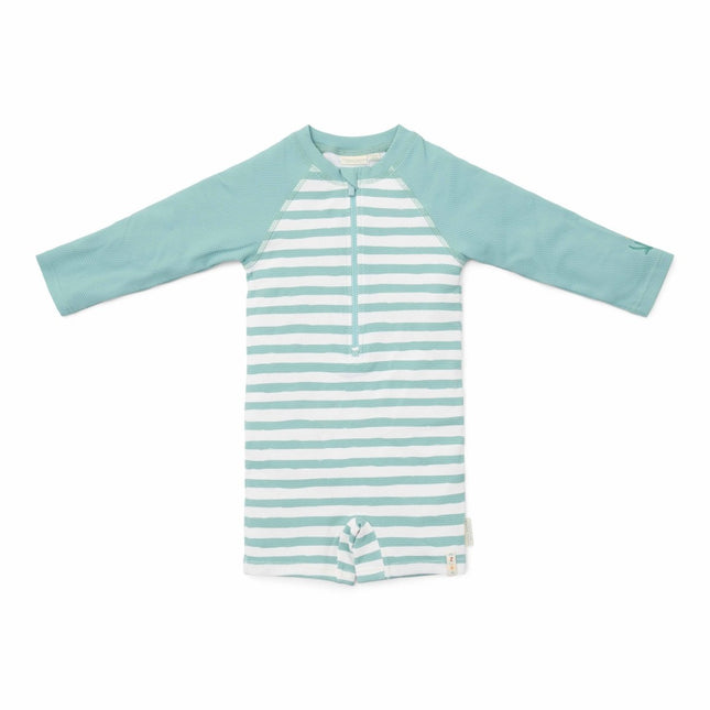 Little Dutch Zwempak Kind Lange Mouwen Stripes Surf Blue - Babywinkel - 8721122572740