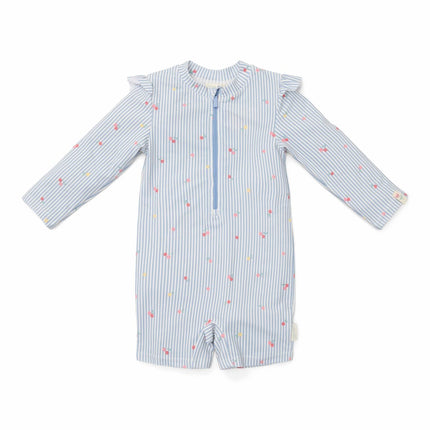 Little Dutch Zwempak Kind Lange Mouwen Sunny Flowers Blue - Babywinkel - 8721122573990