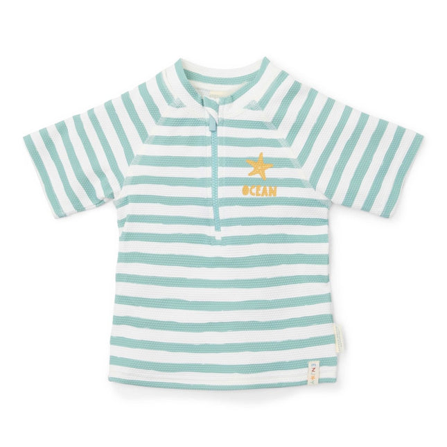 Little Dutch Zwemshirt Kind Korte Mouwen Stripes Surf Blue - Babywinkel - 8721122573266