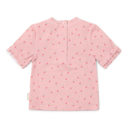 Little Dutch Zwemshirt Kind Korte Mouwen Sunny Flowers Blush - Babywinkel - 8721122574317