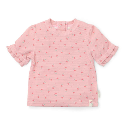 Little Dutch Zwemshirt Kind Korte Mouwen Sunny Flowers Blush - Babywinkel - 8721122574317