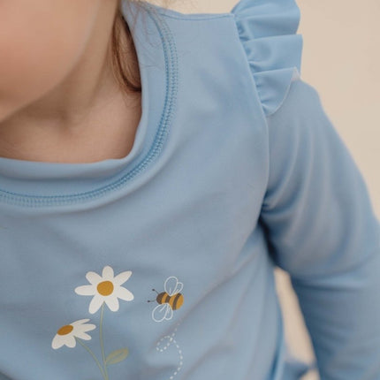 Little Dutch Zwemshirt Kind Lange Mouwen Ruches Blue Daisies - Little Dutch - Babywinkel - 8720986872515