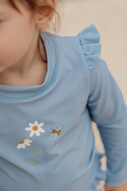 Little Dutch Zwemshirt Kind Lange Mouwen Ruches Blue Daisies - Little Dutch - Babywinkel - 8720986872515