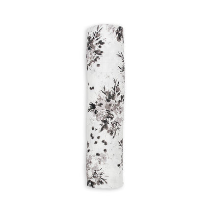 Lulujo Hydrofiele Doek Black Foral 120x120cm - Lulujo - Babywinkel - 628233451491