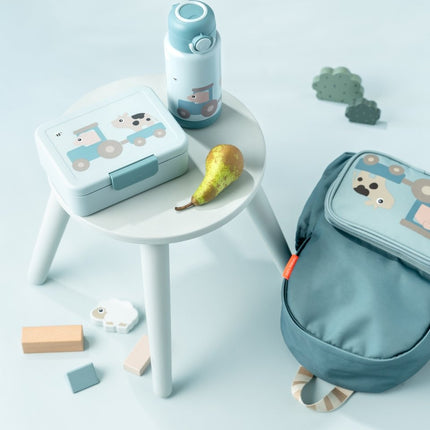 Lunch box w/divider Blue Tiny farm - Babywinkel - 5712643059820