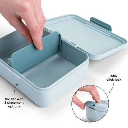 Lunch box w/divider Blue Tiny farm - Babywinkel - 5712643059820