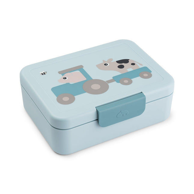 Lunch box w/divider Blue Tiny farm - Babywinkel - 5712643059820