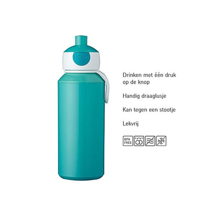 Mepal Drinkfles Pop - Up Campus 400ml Blue - Mepal - Babywinkel - 8711269946917