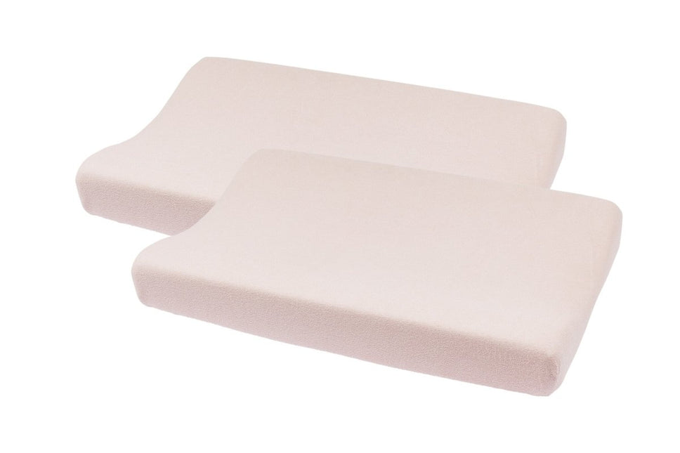 Meyco Aankleedkussenhoes 2St Basic Badstof Soft Pink - Meyco - Babywinkel - 4054703652819