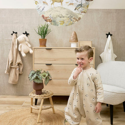 Meyco Baby Penguin Baby Winter Slaapoverall Jumper Met Vaste Mouw Soft Sand - Meyco - Babywinkel - 4054703533668